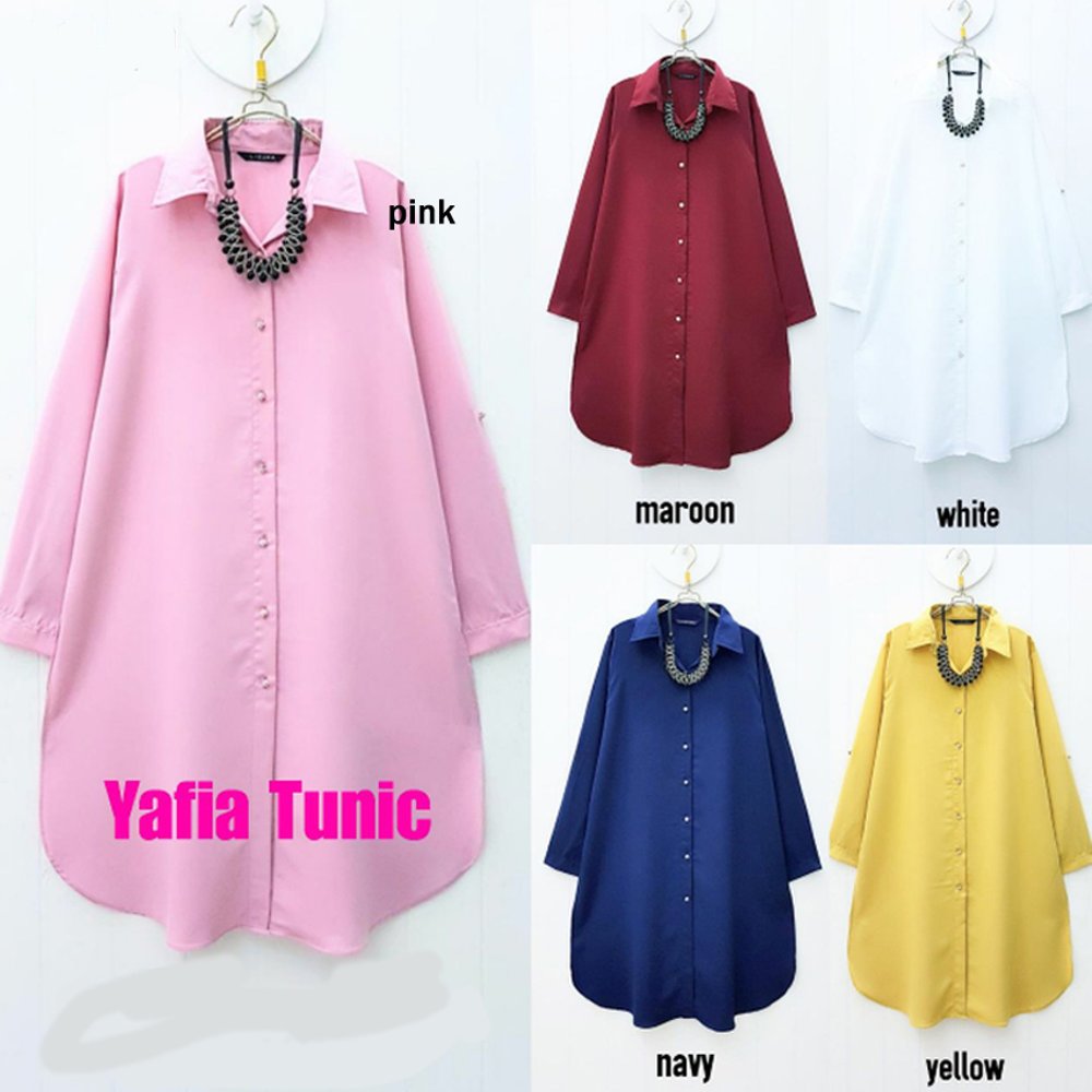  Baju Atasan Busana Muslim Wanita Blouse Blus Yafia Tunic 