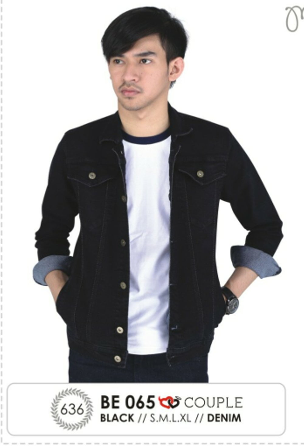 Jaket Pria Cowok Jeans Denim CATENZO 636 BE 065 Hitam 