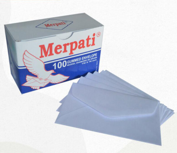 Amplop Kecil Merpati Putih Polos Model Diamond Visit Uk. 110 x 70 mm 80 gram