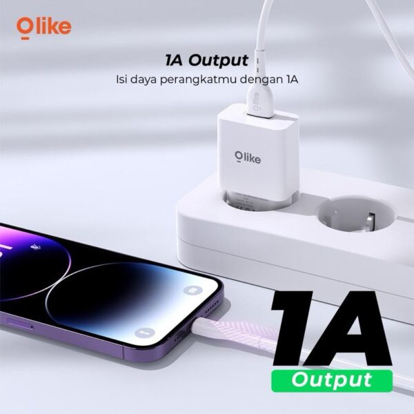 Kepala Cas / Charger Olike C111 1A USB Port Adaptor Charger 5V 1 Ampere Original - Putih - Gambar 4