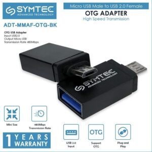 SYMTEC Adapter OTG Micro USB Male To USB 2.0 Female - High Speed Transmission